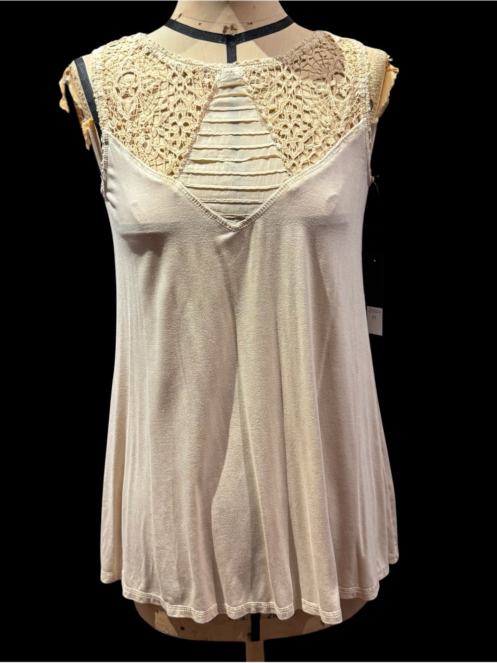 Ann Ferriday Cotton Lace, Viscose, Silk Top M